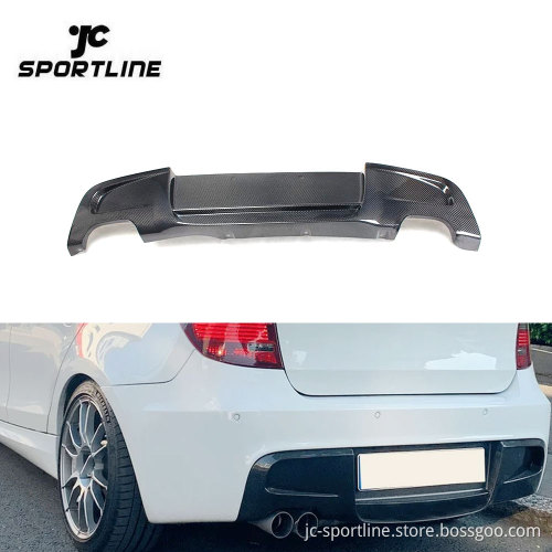 Carbon Fiber Rear Diffuser and Spoiler Lip for BMW E87 Mtech M Package Bumpers 2007-2010